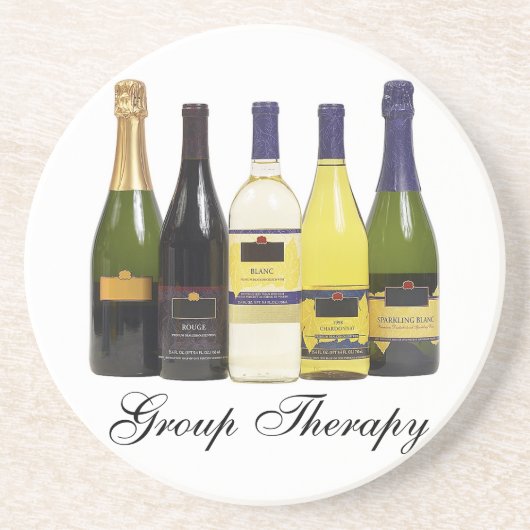 En Grès Dessous de verre de vin de thérapie de groupe (Devant)
