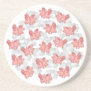 En Grès Dessous de verre de vol de porcs