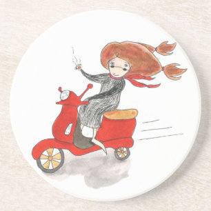 En Grès Dessous de verre de voyage de fève