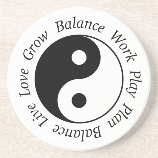 En Grès Dessous de verre de Yin Yang d'équilibre (Devant)