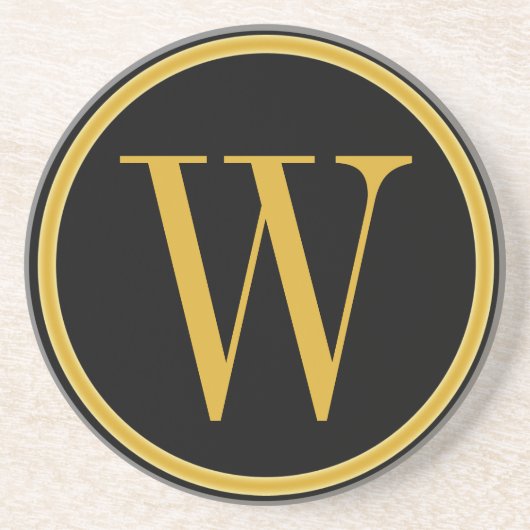 En Grès Dessous de verre décorés d'un monogramme (Devant)