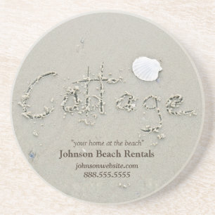En Grès Dessous de verre d'écriture de sable du chalet de