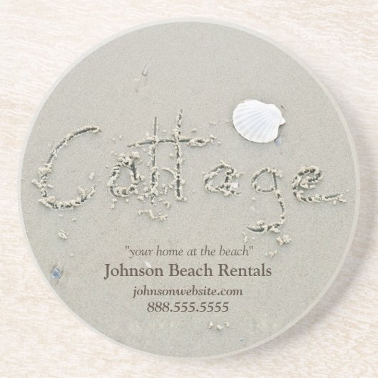 En Grès Dessous de verre d'écriture de sable du chalet de  (Devant)