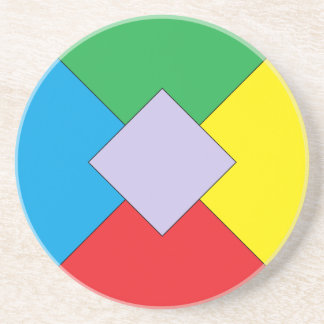 En Grès Dessous de verre d'éléments géométriques