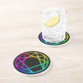 En Grès Dessous de verre d'Enneagram d'arc-en-ciel (Côté)