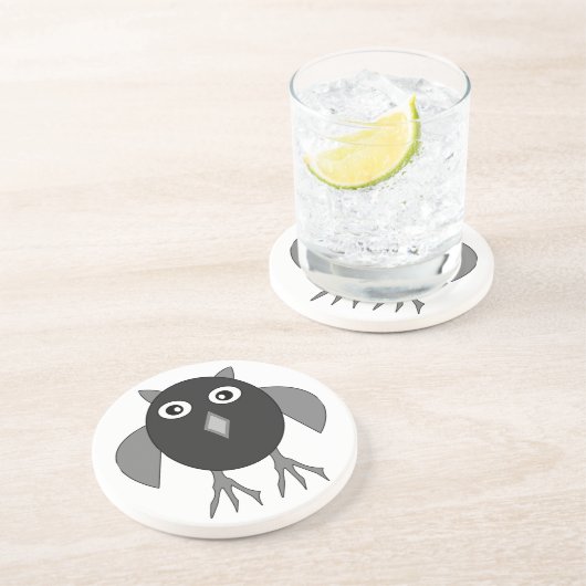 En Grès Dessous de verre déplaisants de la Chouette d'Hall (Côté)