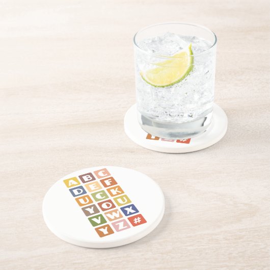 En Grès Dessous de verre des alphabets coquins (Côté)