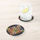 En Grès Dessous de verre des alphabets coquins (Côté)