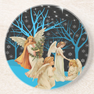 En Grès Dessous de verre des Anges d'hiver