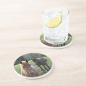 En Grès Dessous de verre des chevaux (Côté)