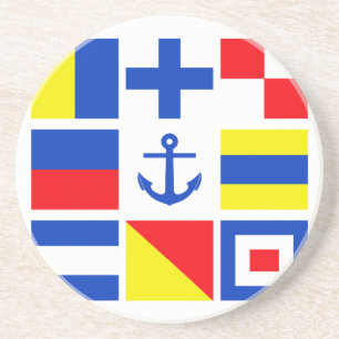 En Grès Dessous de verre des drapeaux maritimes
