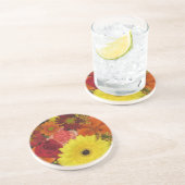 En Grès Dessous de verre des fleurs automnales (Côté)