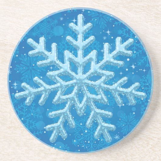En Grès Dessous de verre des flocons de neige (Devant)
