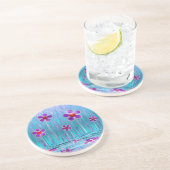 En Grès Dessous de verre des marguerites timides (Côté)