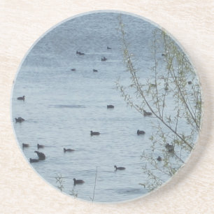 En Grès Dessous de verre des oiseaux du lac