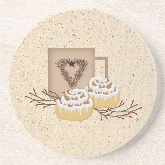 En Grès Dessous de verre des rouleaux de cannelle (Devant)