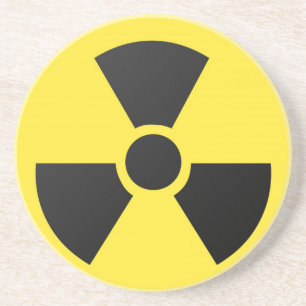 En Grès Dessous de verre des signes radioactifs