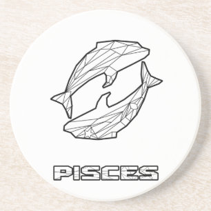 En Grès Dessous de verre des signes zodiac Pisces