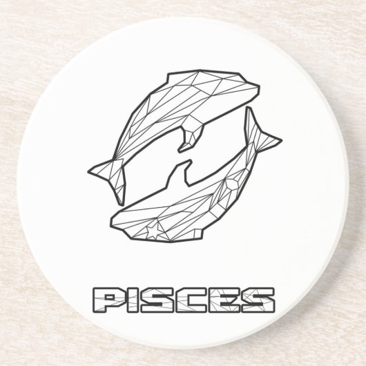 En Grès Dessous de verre des signes zodiac Pisces (Devant)