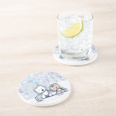 En Grès Dessous de verre des transporteurs d'hiver (Côté)