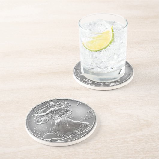 En Grès Dessous de verre Design Silver Eagle (Côté)