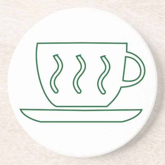 En Grès Dessous de verre d'esquisse de pâte à café (Devant)