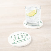 En Grès Dessous de verre d'esquisse de pâte à café (Côté)