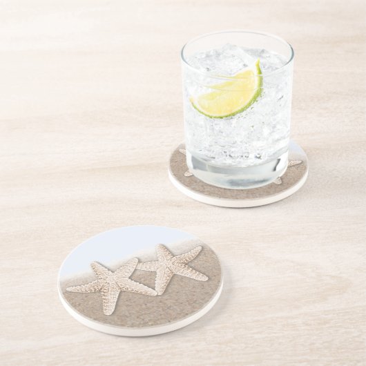 En Grès Dessous de verre d'étoiles de mer (Côté)