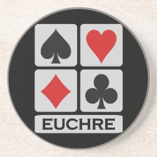 En Grès Dessous de verre d'Euchre