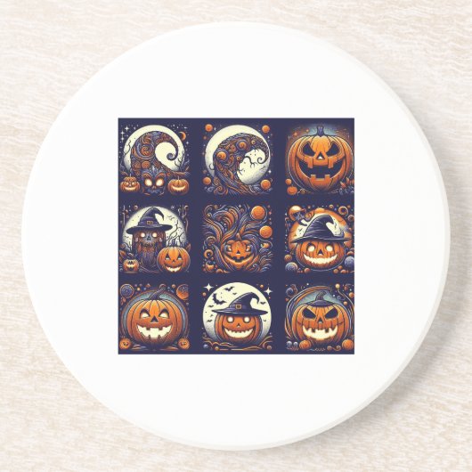 En Grès Dessous de verre d'Halloween (Devant)