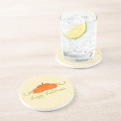 En Grès Dessous de verre d'Halloween citrouille (Côté)