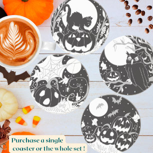 En Grès Dessous de verre d'Halloween de Chouette éffrayan
