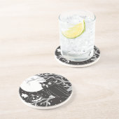 En Grès Dessous de verre d'Halloween de Chouette éffrayant (Côté)