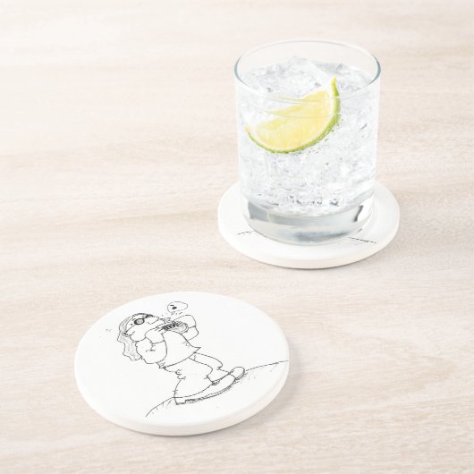 En Grès Dessous de verre d'homme d'harmonica (Côté)