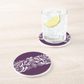 En Grès Dessous de verre d'impression blanc des monstres l (Côté)