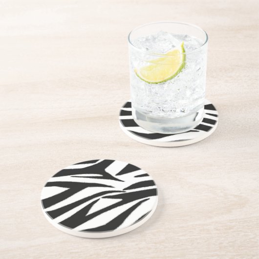 En Grès Dessous de verre d'impression de zèbre (Côté)