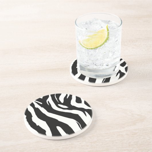 En Grès Dessous de verre d'impression Zebra (Côté)