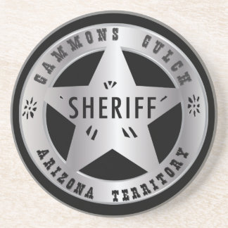 En Grès Dessous de verre d'insigne Gammons Gulch Sheriffs