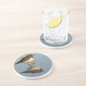 En Grès Dessous de verre d'oiseau de bécasseau (Côté)