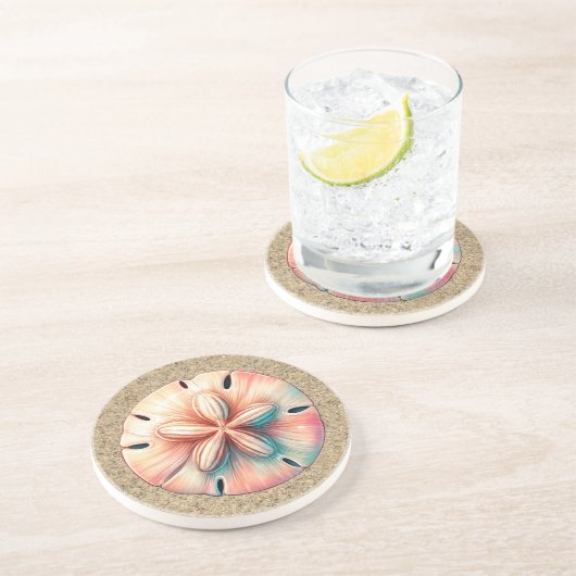 En Grès Dessous de verre Dollar de sable (Côté)
