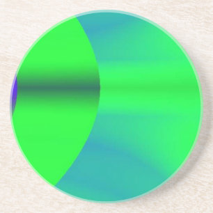 En Grès Dessous de verre d'ombre verte Neon