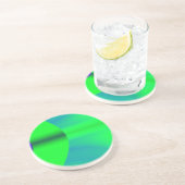 En Grès Dessous de verre d'ombre verte Neon (Côté)