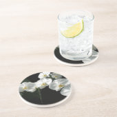 En Grès Dessous de verre d'orchidées blanches (Côté)