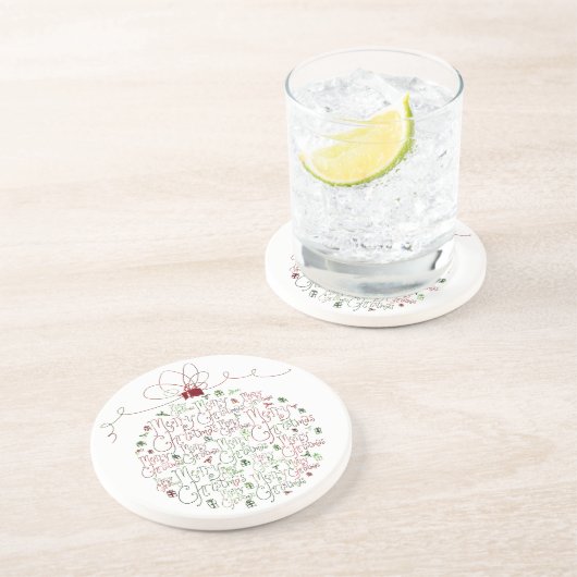 En Grès Dessous de verre d'ornement de Noël (Côté)