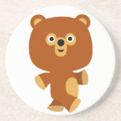 En Grès Dessous de verre d'ours de caricature assertive mi (Devant)