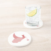 En Grès Dessous de verre d'ours rose (Côté)