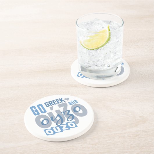 En Grès Dessous de verre d'Ouzo (Côté)