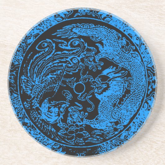 En Grès Dessous de verre Dragon et Phoenix (Devant)