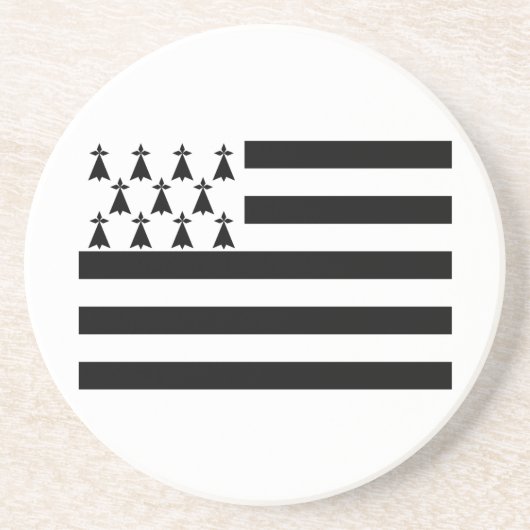 En Grès Dessous de verre drapeau breton patriotique (Devant)