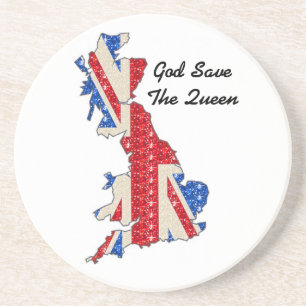 En Grès Dessous de verre Drapeau Royaume-Uni God Save The